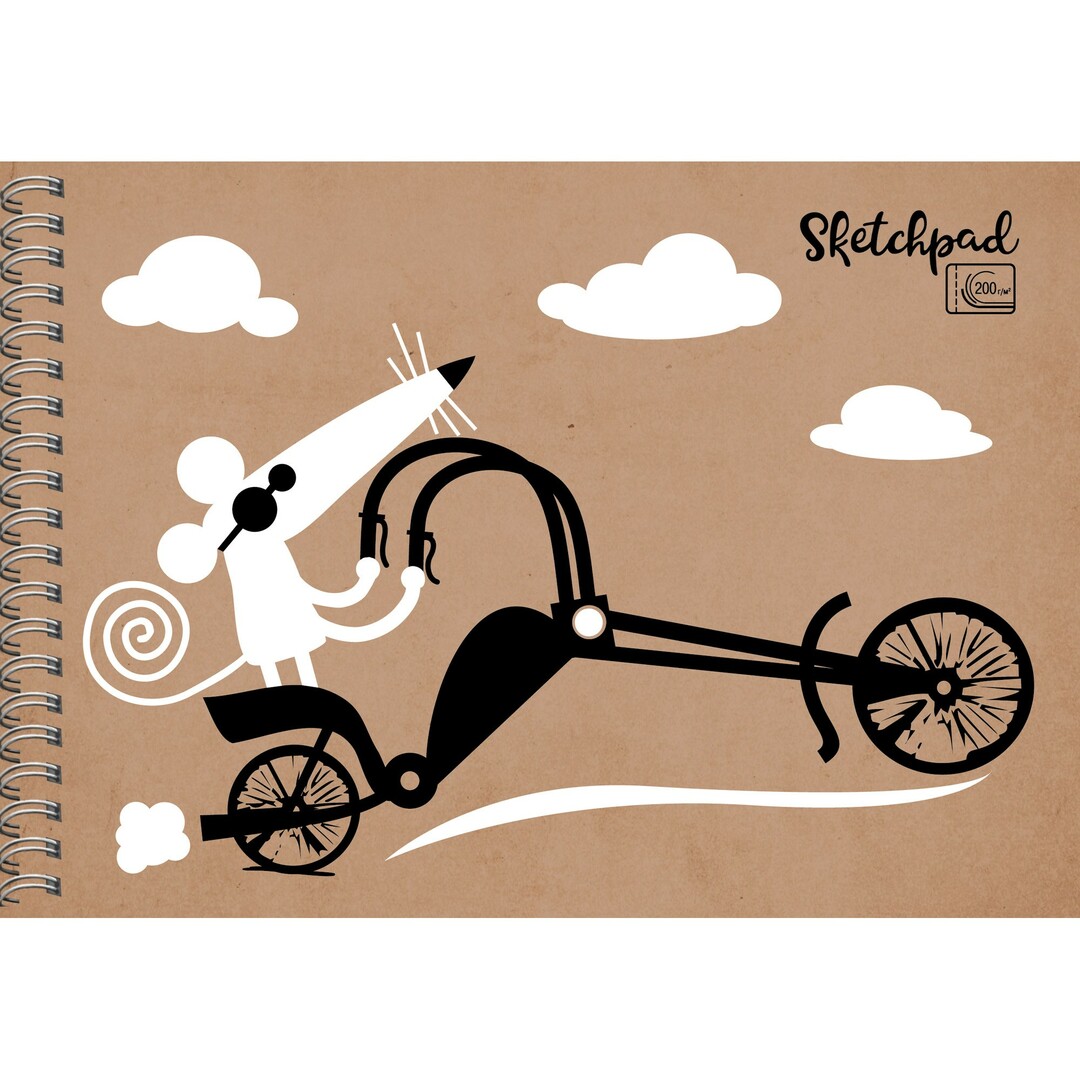 Caderno de desenho (140x200mm 20L 200g / m2) Mouse-motociclista, SPSP52066