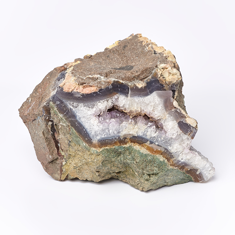 Geode agaat grijs XL (16-20 cm)