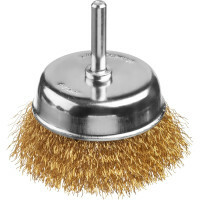 Cup brush for Mirax drill, twisted steel brass-plated wire 0.3 mm, 75 mm