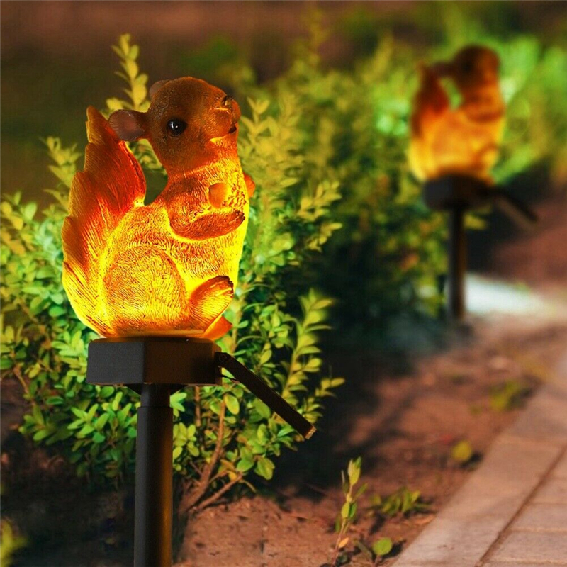 Lámpara de césped solar de ardilla Decoración de jardín Sendero al aire libre impermeable ligero