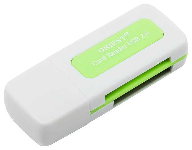 Bralnik kartic ORIENT CR-011 USB 2.0, bel / zelen