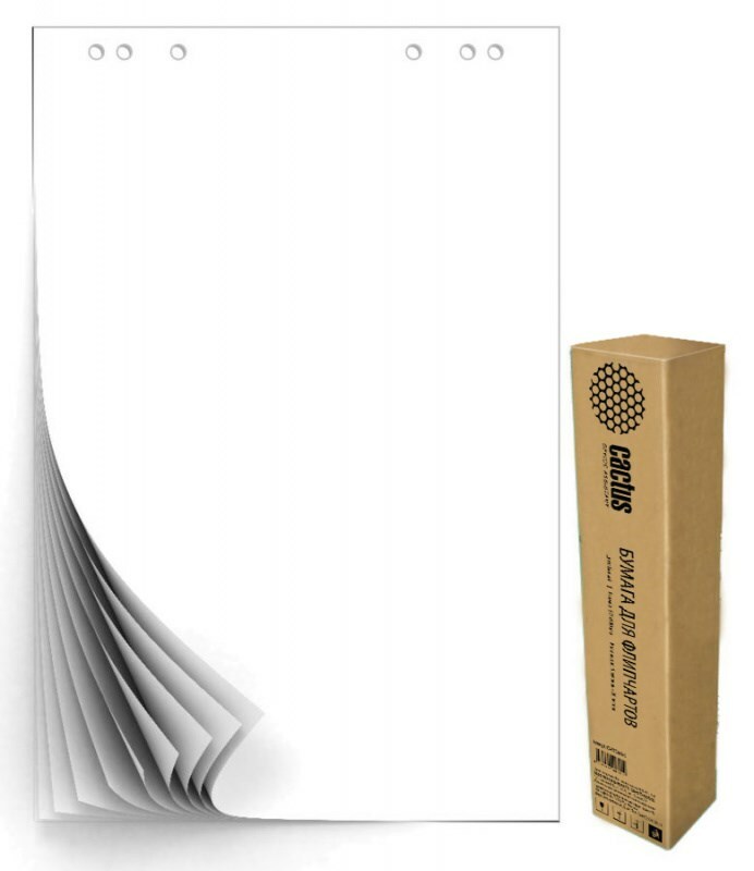 Bloco de papel para flipcharts Cactus CS-PFC20W-5 branco 20 folhas. (pacote. 5 peças.)