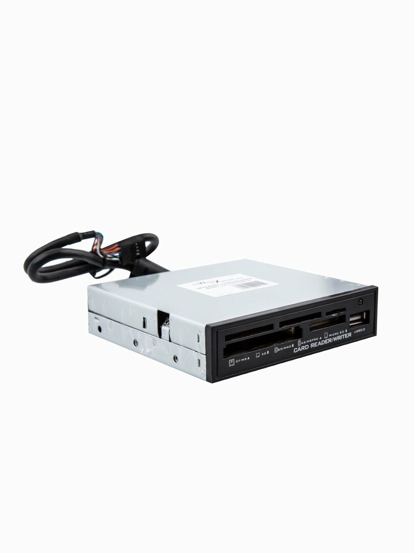 Kaartlezer CR-AU6477METB USB 2.0 Zwart AII in 1, + USB-poort, intern 3.5 \