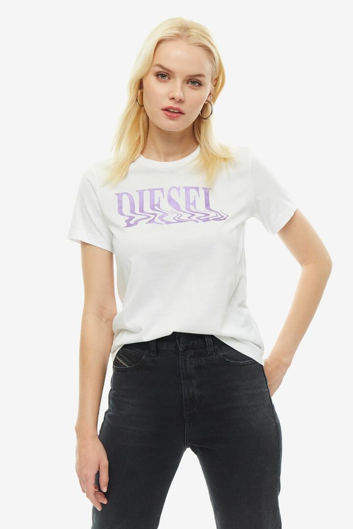 DIESEL 00SWL0 0HERA 100 beyaz S için kadın tişört