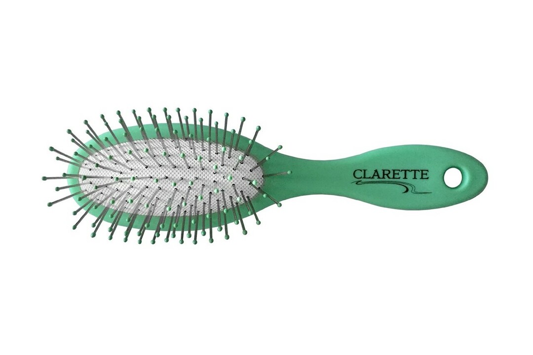 Hair brush CLARETTE massage compact with metal teeth