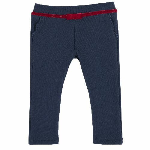 Chicco kalhoty Červený pásek pro dívky velikosti 74 tmavě modrý