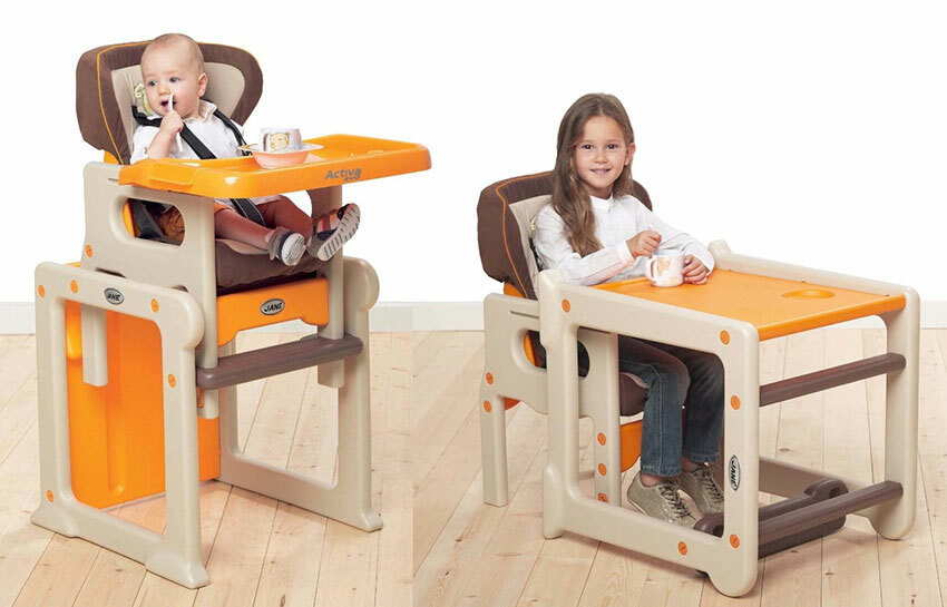 Universal transforming chair for children of different ages