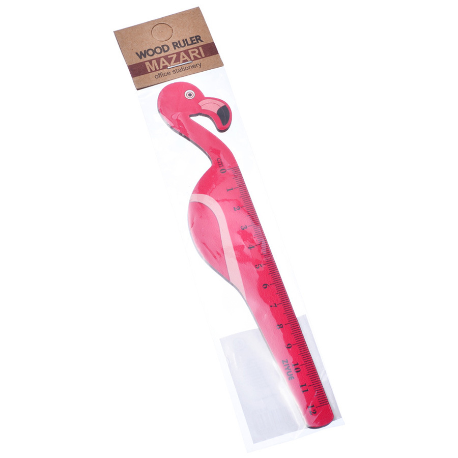 Koka lineāls Mazari Flamingo, 12cm