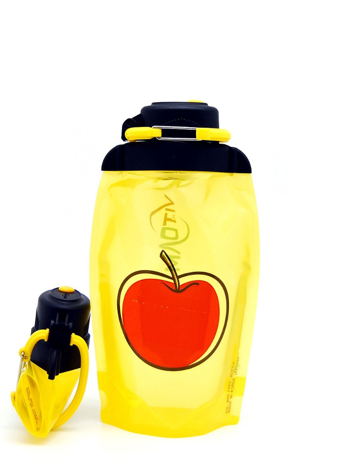 Katlanabilir eko şişe Vitdam B050YES-615 sarı 500 ml
