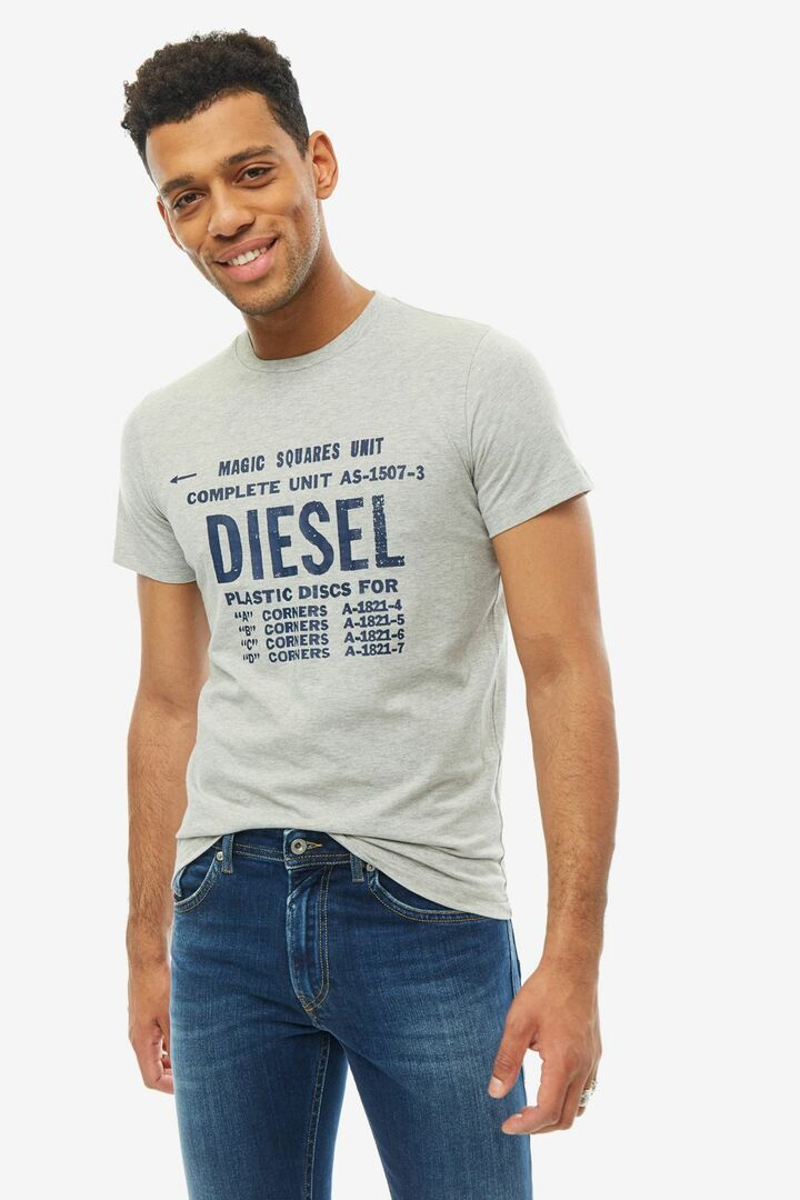 T-shirt til mænd DIESEL 00SXE6 0091A 912 grå L