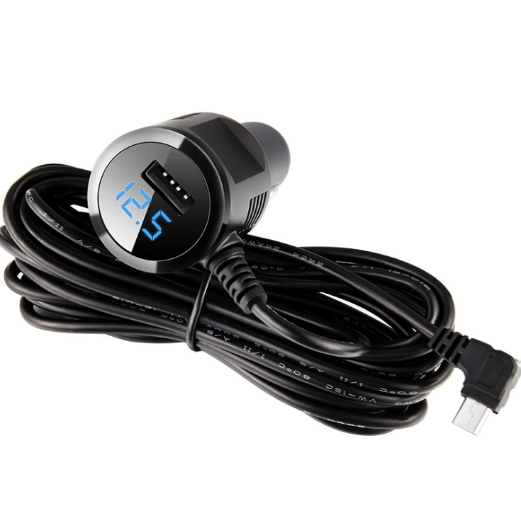 Cargador de coche con voltaje Pantalla Navegador GPS Grabador de vídeo Cable de red 3,5 m