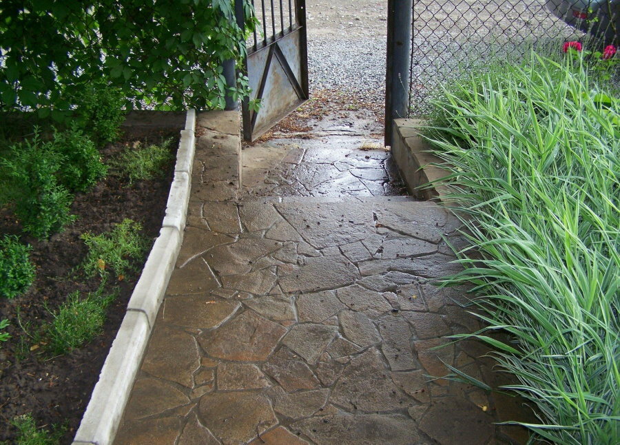Sandstone path from the gate to the house