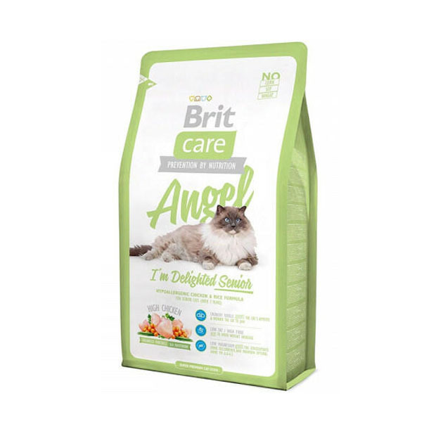 Droogvoer voor katten Brit Care Angel Delighted Senior, voor ouderen, kip, 2kg