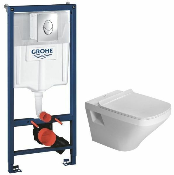 Vägghängd toalettset Duravit Durastyle 2536090000 + 0063790000 + Grohe installationssystem 38721001