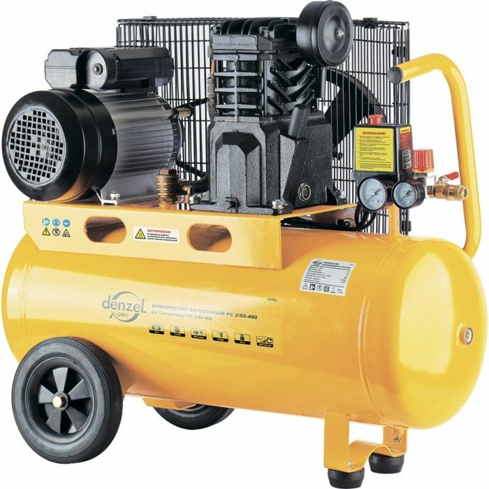 Compressor DENZEL PC 2/50-400, X-PRO, olie, riem, 10bar, 400 l/min, 2,3 kW, 220V