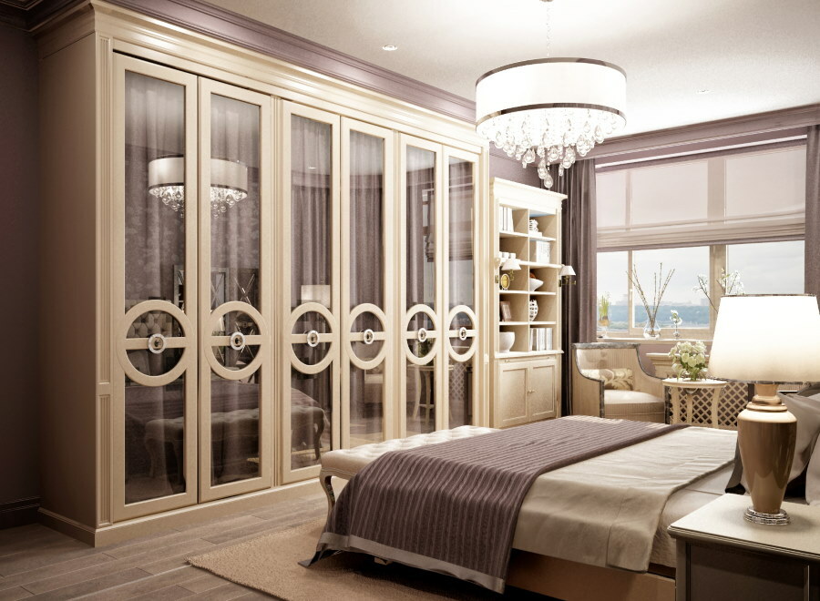 Riidekapp neoklassikalises magamistoas