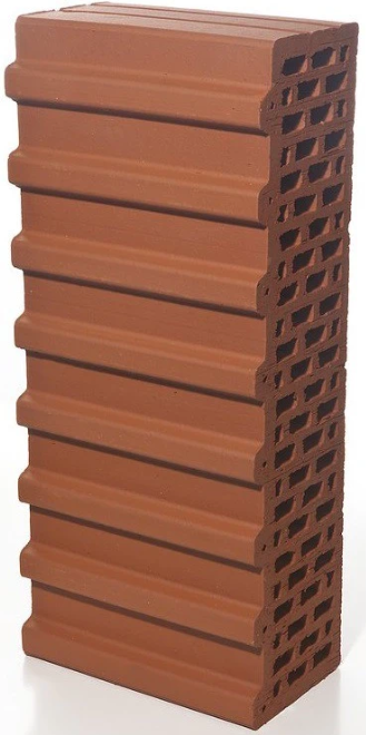 Papildu keramikas bloks M100-125 Braer 7.1 NF (sarkans), 510х130х219 mm
