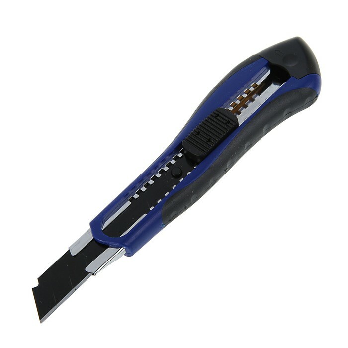 Maket bıçağı TUNDRA comfor siyah, güçlendirilmiş, kauçuklaştırılmış, kare kilit, 18 mm 281297