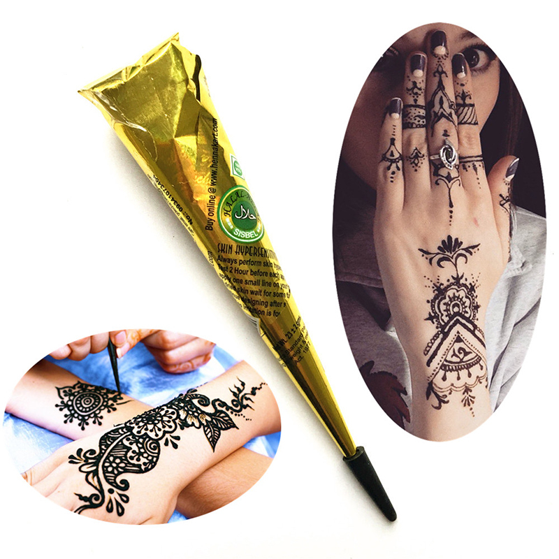 Dočasné tetovanie čierneho tetovania Henna pre zdobenie tela