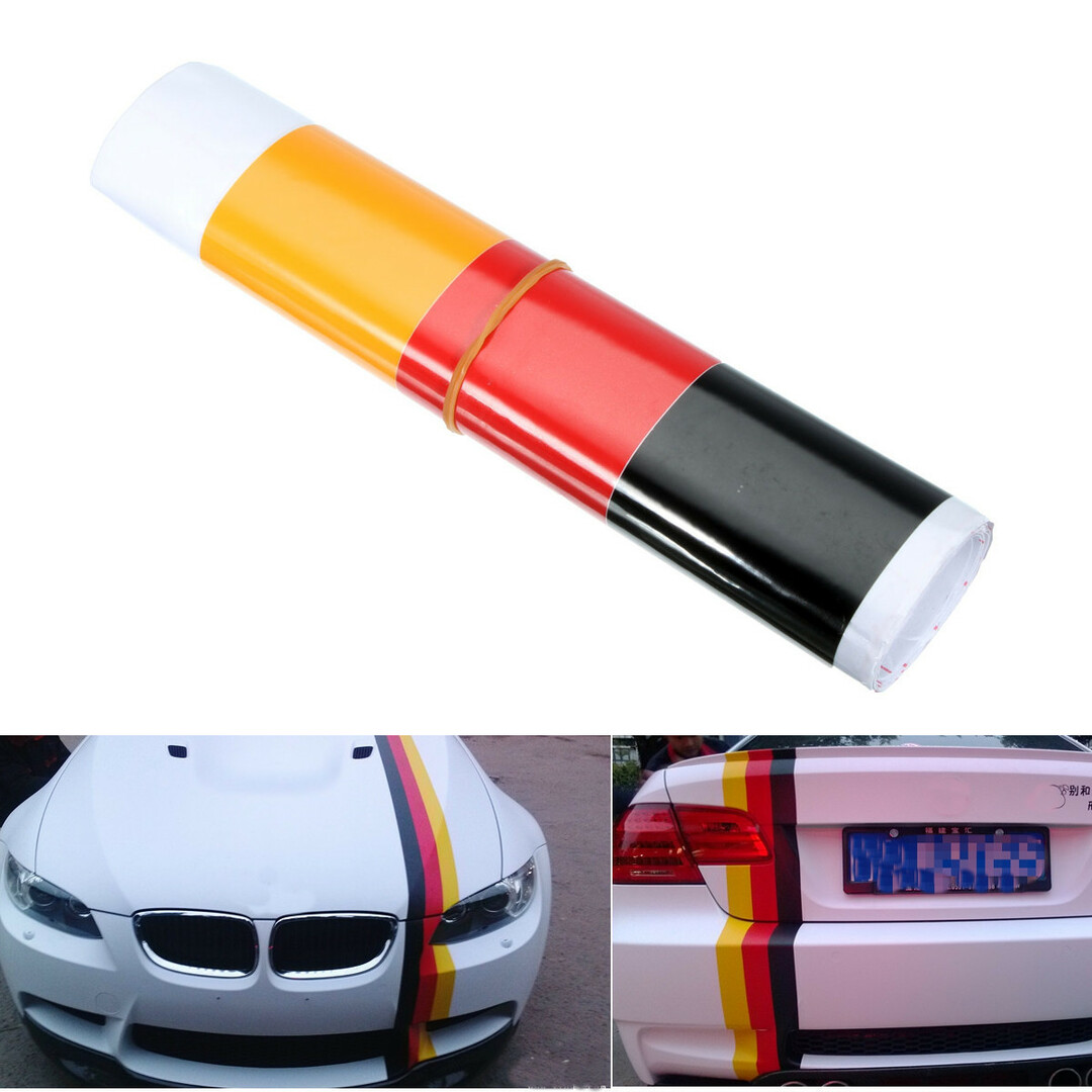 Tysk flagg styling auto fordon stötfångare ränder klistermärke vinyl bil klistermärke