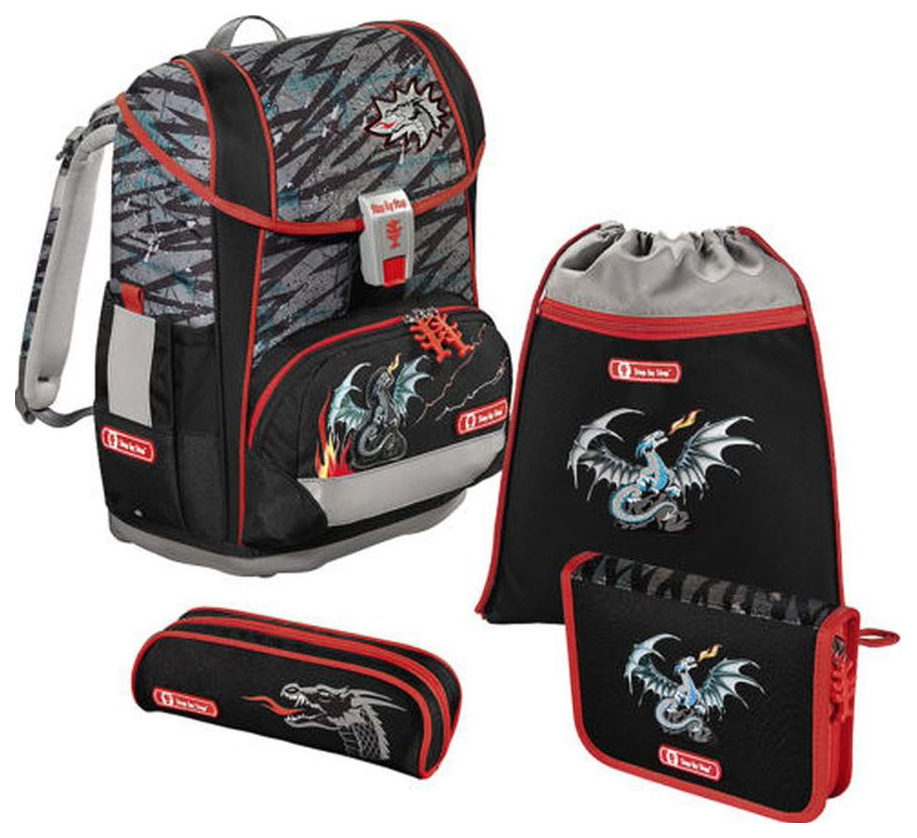 Step By Step Light2 Fire Dragon Backpack Black / Gray