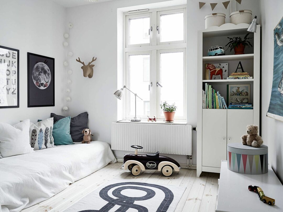 Vivero de estilo escandinavo: ejemplos de diseño de interiores, fotos de diseño