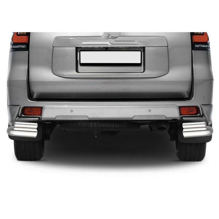Rear bumper protection d76 + d42 corners Toyota LC Prado 150 restyling (Style) 19-, R.5723.005