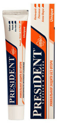 PRESIDENT Unikaalne hambapasta, fluoriidivaba, 75 ml