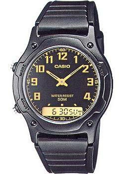 Japoński zegarek męski na rękę Casio AW-49H-1B. Kolekcja analogowo-cyfrowa