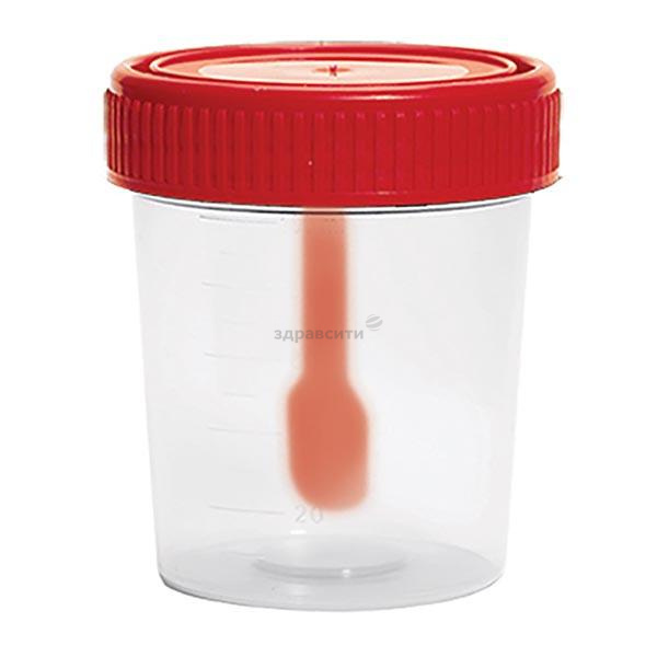 KLINSA Behälter für Biomaterialien steril mit Deckel und Löffel 60 ml