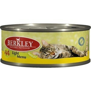 Canned food Berkley Adult Light Menu No. 14 lightweight formula with veal and rabbit for adult cats 100g (75113)