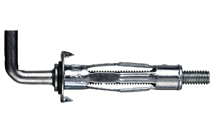 Mollijas dībelis ar L veida āķi, 4x32 mm