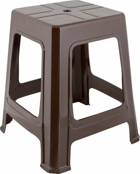 Plastični stolček, 45 cm, rjav