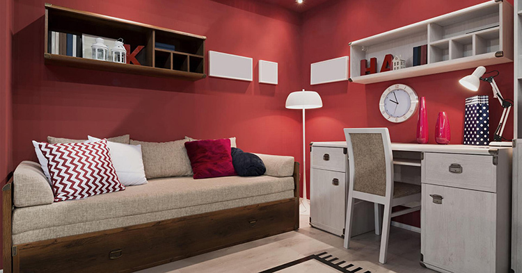 Using a lot of red in the interior of a nursery is not the best solution PHOTO: nipponpaint.com.vn
