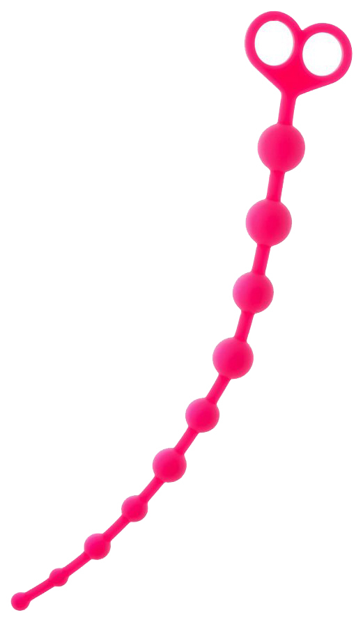 Perles anales en silicone rose avec poignée large