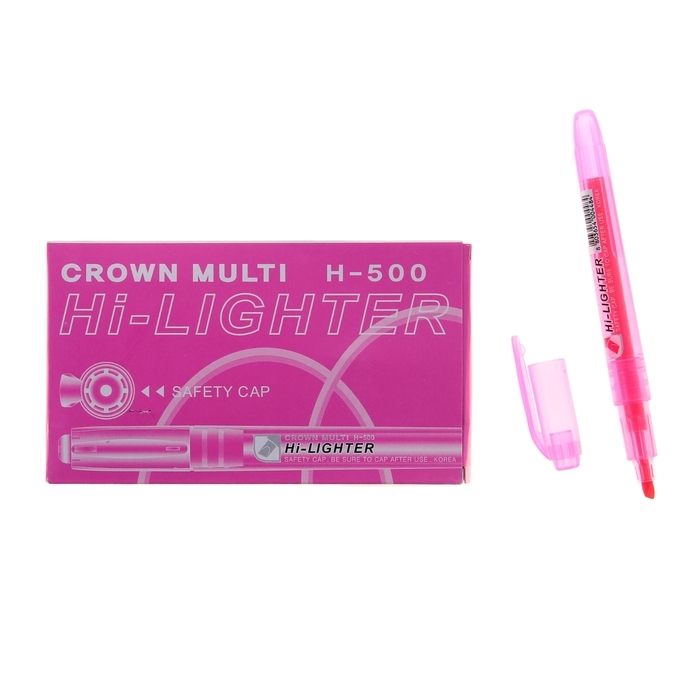 Marcador resaltador 4.0 Crown H-500 rosa