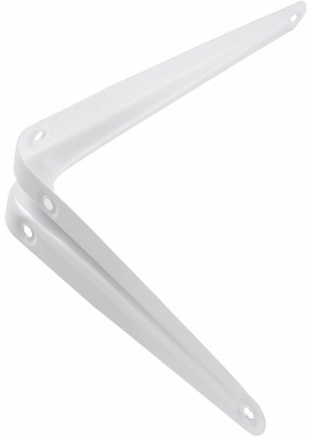 Angular bracket with rib, 150x200 mm, white SIBRTECH