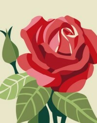 ציור על בד ורד