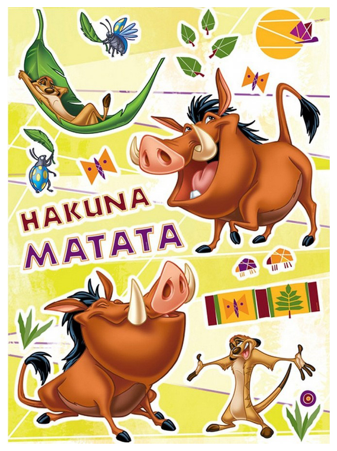 Decoratieve sticker voor de kinderkamer DECORETTO Timon en Pumbaa