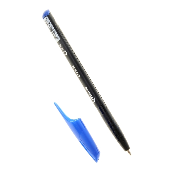 עט כדורי מפה ירוק כחול מילוי כהה, קשר 0.6 מ" מ, משולש, חד פעמי