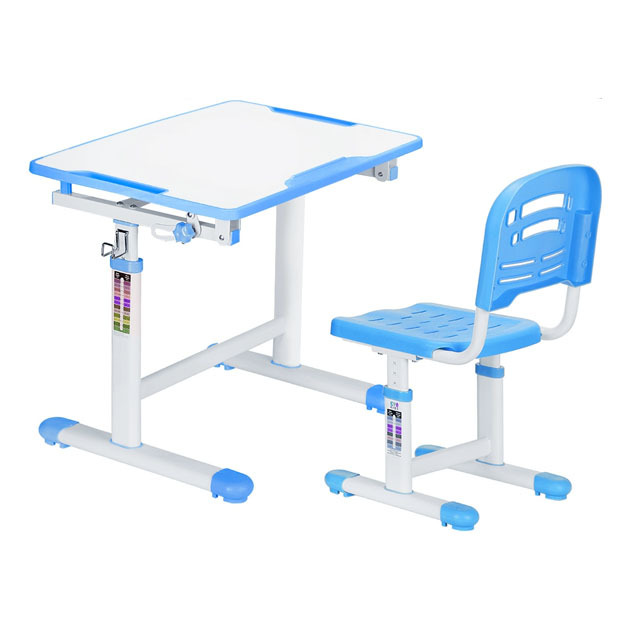 Komplet šolske mize in stola Mealux EVO-07 bela, modra,