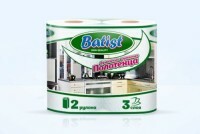Batist 3-ply paper towels, white, 2 rolls