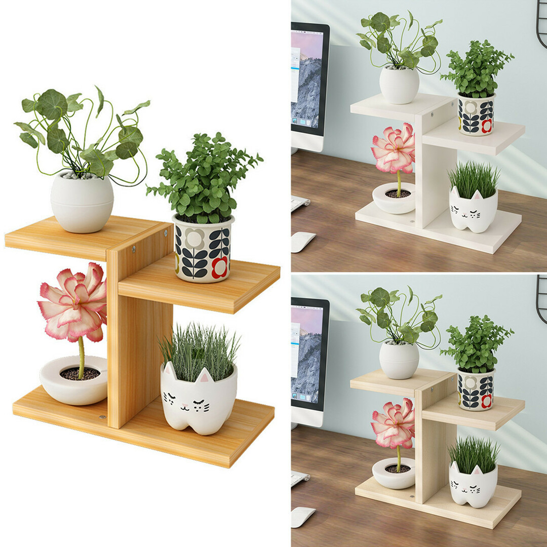 Writing Desk Plant Stand Display Flower Pot Shelf Storage Rack Pots Holder Decor