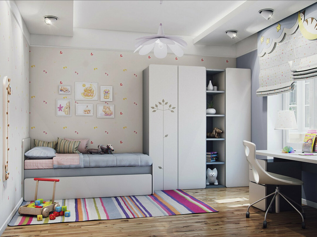 Otroška soba 11 kvadratnih metrov: soba za najstnika, za dva, primeri notranje opreme