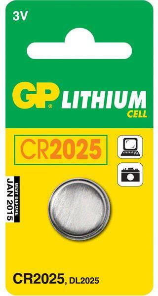 Batteri GP Lithium CR2025 (1 stk)