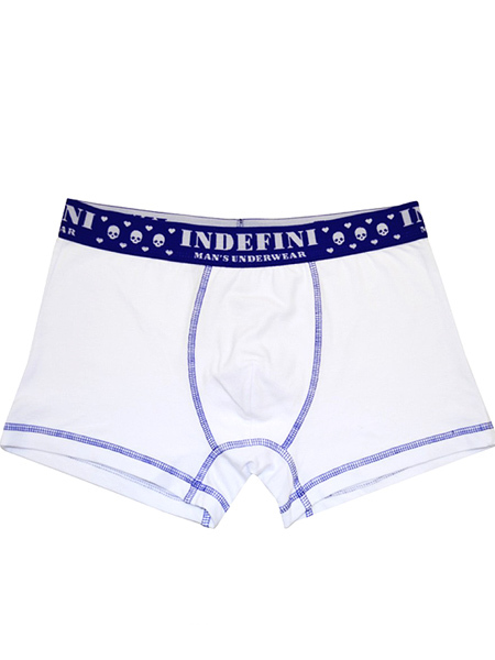 Indefini 115850 Boxer Slim Fit Branco de Algodão Macio para Homens 
