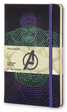 Blocco note Moleskin, righello 240 l 13 * 21 cm The Avengers Large Limited Edition Hulk
