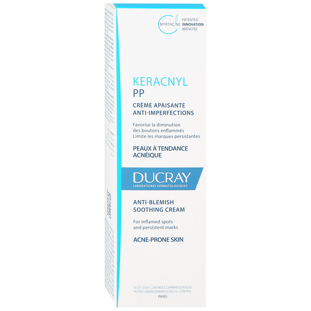 Ducray Keracnyl PP creme beroligende mod hudpletter, der er tilbøjelige til acne 30 ml