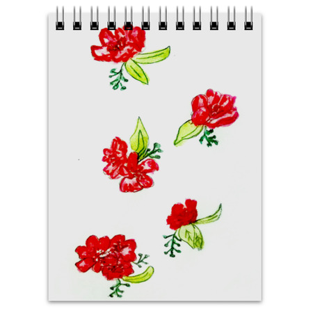 Printio Notepad raudonos gėlės