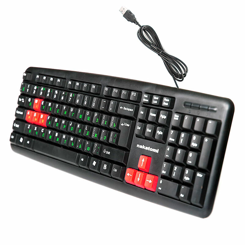 Juodai raudona USB klaviatūra „Nakatomi Navigator KN-02U“